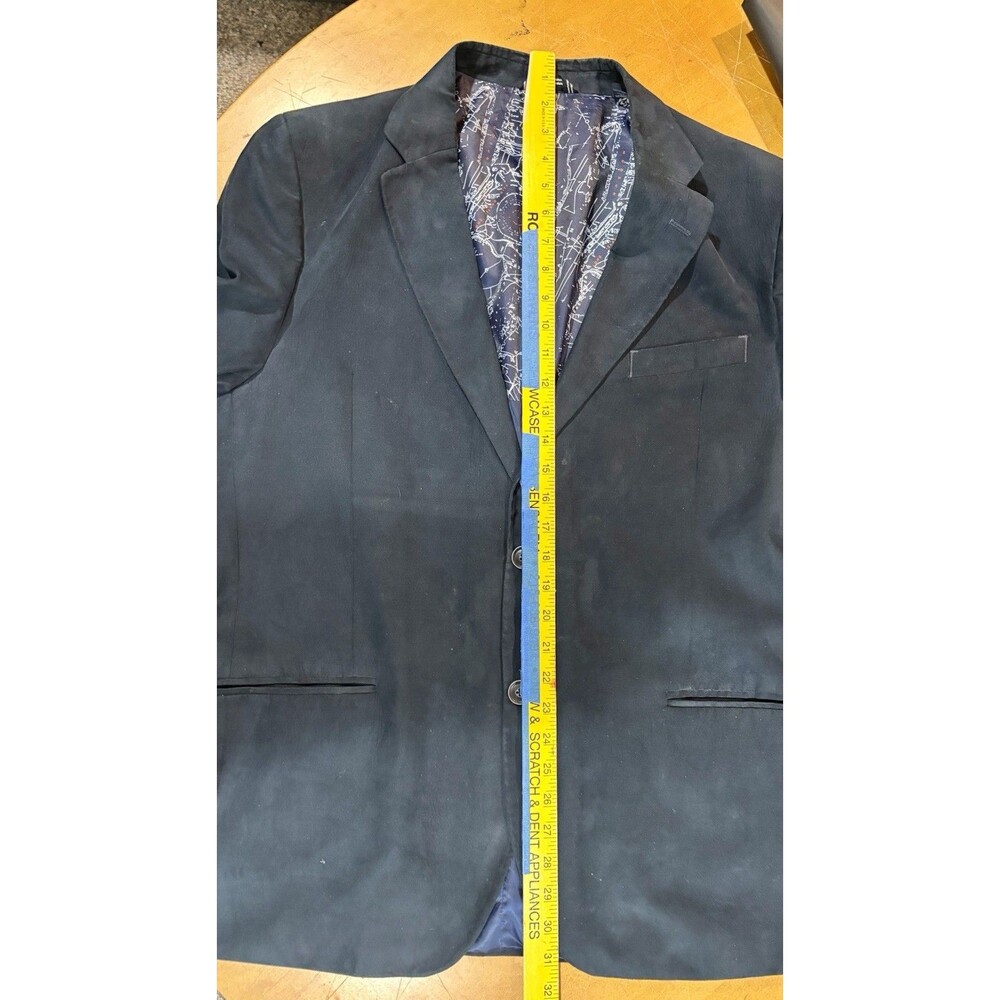 Nautica Sport Coat Men’s 44R Branford Faux Suede Blazer Suit Jacket Navy Blue - Picture 9 of 10